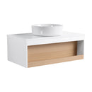 Floating Bathroom Vanity With Glossy Round Vessel Sink by HouseOfZazla