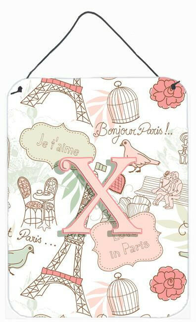 Letter X Love in Paris Pink Wall or Door Hanging Prints CJ2002-XDS1216