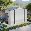Outdoor Garden Storage Shed, Tool Shed With Pitched Roof Waterproof With 1 Window And 2 Lockable Door - White / Gray by HouseOfZazla