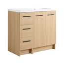 Wall Mounted Floating Bathroom Vanity With Sink, Door & Drawers Modular Cabinet