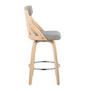 York - Mid-Century Modern Counter Stool - Natural / Light Gray by HouseOfZazla