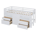 Loft Bed With 4 Drawers, Underneath Cabinet And Shelves by HouseOfZazla