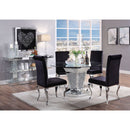 Noralie - Dining Table - Mirrored, Faux Diamonds & Clear Glass Top