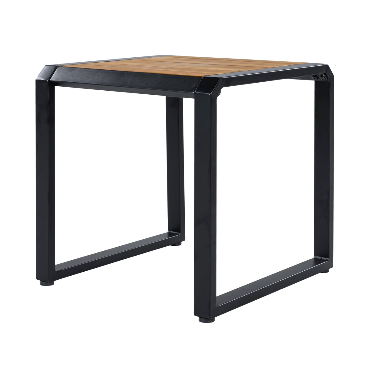 Outdoor Side Table with Teak Wood Top, photo 5 of 9