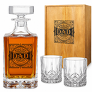 Gift for Dad Whiskey Decanter Gift Set | 730mL Decanter 2 Whiskey Glass