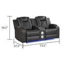 Benz - Power Reclining Loveseat With LED Lighting And Built In USB by HouseOfZazla