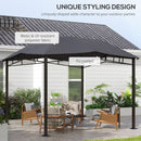 Outsunny - 10' x 10' Soft Top Patio Gazebo Outdoor Canopy With Unique Geometric Design Roof, All-Weather Steel Frame - Gray by HouseOfZazla