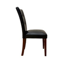 Britney - Synthetic Leather Side Chair (Set of 2) - Brown / Walnut by HouseOfZazla