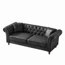 Chesterfield 3 And 3 Seater Sofa Set High Tech Fabric Roll Armrest Upholstered Couch by HouseOfZazla