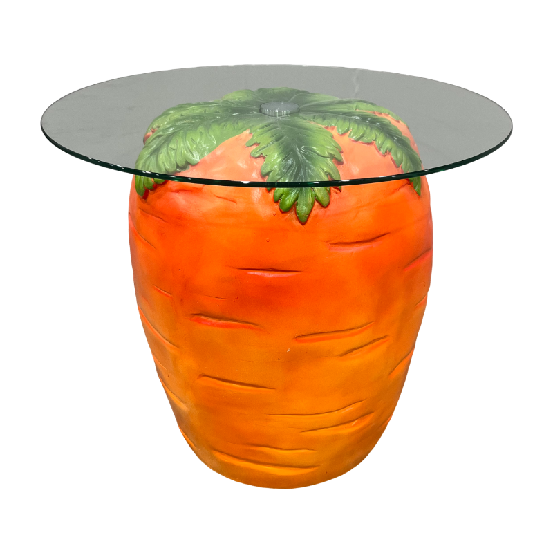 Carrot Shaped Side Table with Glass Top, photo 8 of 9
