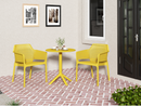 3 piece plastic arm chair Bistro GRS Premium Ocean Plastic, mustard yellow