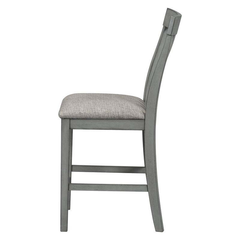 5-piece Counter Height Dining Table Set with Built-in Storage Shelves,Grey(OLD SKU W504S00143)