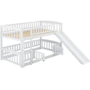 Low Bunk Bed With Slide, Fence And Ladder by Unique Piece Furniture