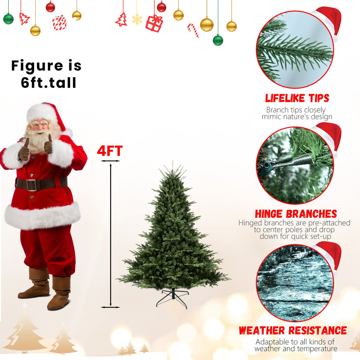 Full-Shaped 5FT Christmas Tree with 1129 Tips, photo 7 of 10