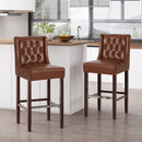 Solstara Upholstered Dining Barstool with Button Tufted and Wing Back by HouseOfZazla