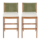 Outdoor Acacia Wood Bar Stools (Set of 2)
