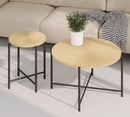 Radial - Pattern Coffee And End Table Set Waterproof Cover, Distressed Cylindrical Design (Set of 2) by HouseOfZazla