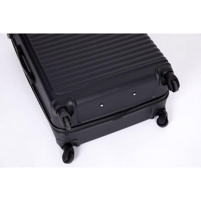 3 Piece Luggage Sets ABS Lightweight Suitcase with Two Hooks, Spinner Wheels, TSA Lock, (20/24/28) Black