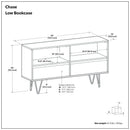 Chase - Low Bookcase - Rustic Natural Aged Brown