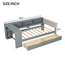 Upholstered Headboard Platform Bed With Storage Shelves, Drawers, Charging Station by Unique Piece Furniture