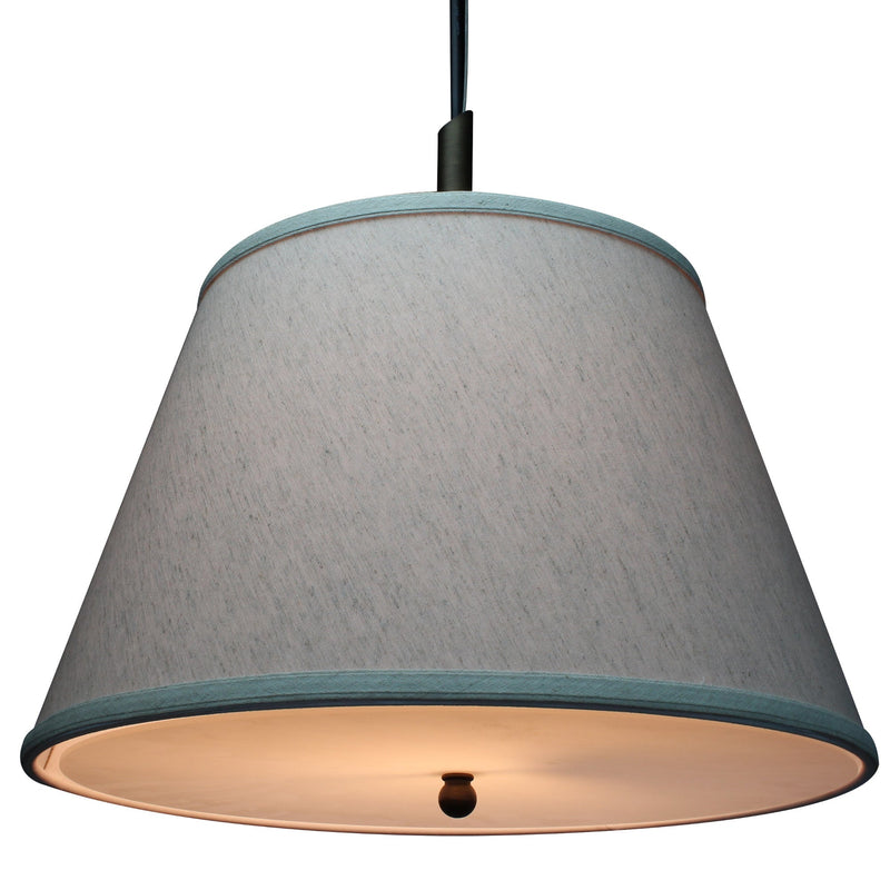 16"W Gold-laced Cafe Pendant Light with Textured Oatmeal Slotted Pendant Empire Shade and Diffuser