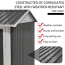 9 x 6 FT Metal Garden Shed for Patio and Backyard Storage by HouseOfZazla