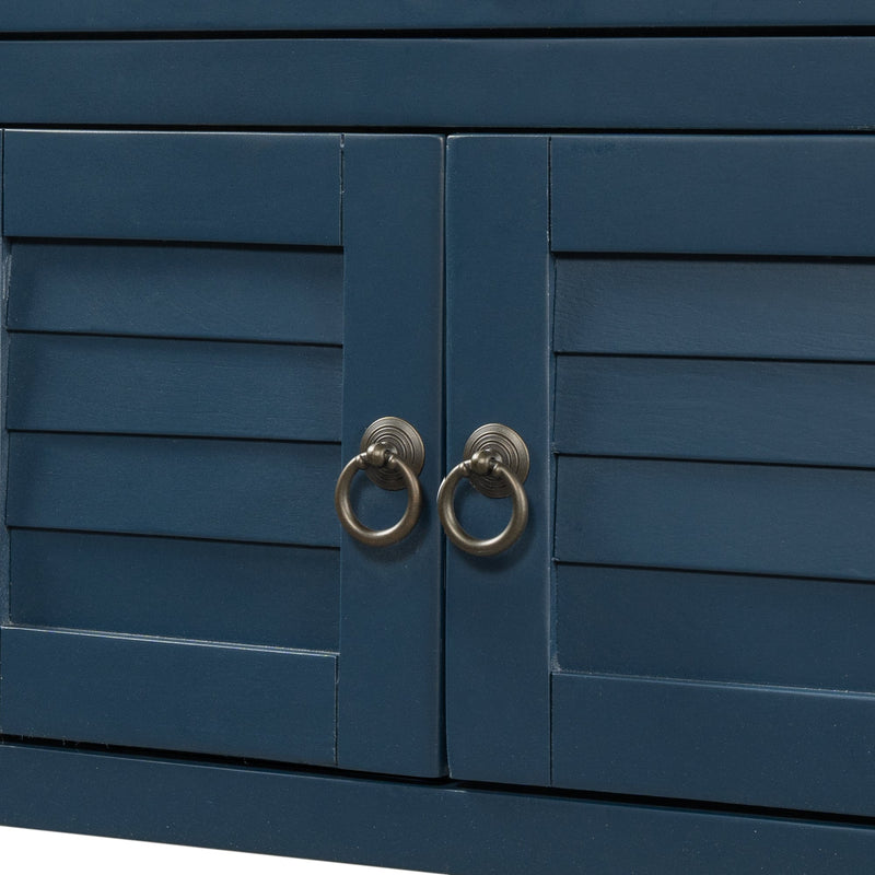 44.5" Modern Console Table Sofa Table for Living Room with 7 Drawers, 1 Cabinet and 1 Shelf