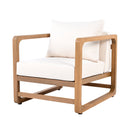 Acacia Wood Lounge Chair & Concrete-Acacia Side Table Set