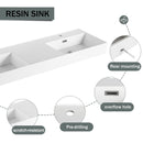 Contemporary Wall Mounted Bathroom Vanity With Dual Resin Sink And Soft Close Drawer by HouseOfZazla
