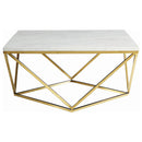 Orion - Coffee Table With Leg Geometric Design - White