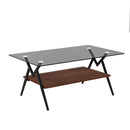 Rectangle Coffee Table With Tempered Glass Top And Shelf, Modern Table For Living Room by Unique Piece Furniture