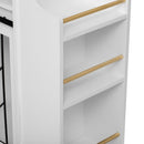 Modern Style 2 In 1 Pet Friendly Dog Crate Kitchen Island End Table Metal Pine - Natural / White by HouseOfZazla