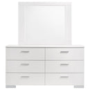 Dulcey - 6 Drawer Dresser With Mirror - Gloss White by HouseOfZazla