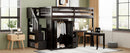 Loft Bed With Stairs, Bookshelf, Drawers, Desk & Wardrobe, Space Saving Multifunctional Furniture by HouseOfZazla