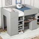 Loft Bed With Built In Wardrobe, Desk, Shelves, And Drawers by HouseOfZazla