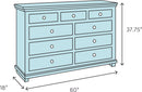 7 Seven Drawer Dresser - Cherry by HouseOfZazla