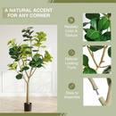 7FT Artificial Fiddle Leaf Fig Tree, Realistic Faux Potted Plant by HouseOfZazla