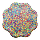Flower-shaped Balance Board for Stepping Stones in Rainbow Confetti