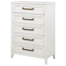 Inverness - 5 Drawer Bedroom Chest - White by HouseOfZazla