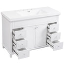 Bathroom Vanity With Sink, 6 Soft Close Drawers & Double Doors - White by HouseOfZazla