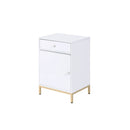 Ottey - Cabinet - White High Gloss & Gold by Unique Piece Furniture