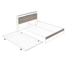 Platform Bed Frame With Trundle, USB Ports And Slat Support, No Box Spring Needed by HouseOfZazla