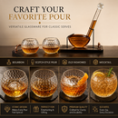 Golf Club Whiskey Decanter and 2 Liquor Glasses - 29 OZ Decanter & 15 OZ Glass Set