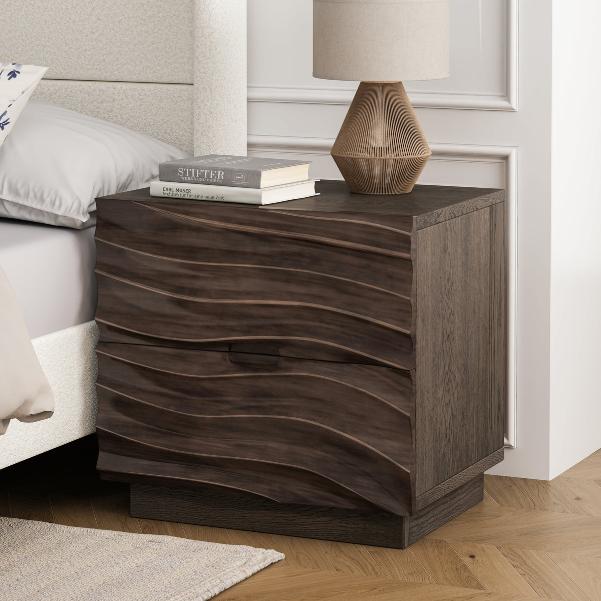 Solid Wood Nightstands with 2 Drawers, photo 4 of 10