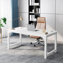 Executive Desk, Large Office Computer Workstation With Thick Frame - White by HouseOfZazla