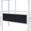 Loft House Bed With Ladder And Slide, With board And Light Strip On The Roof by HouseOfZazla