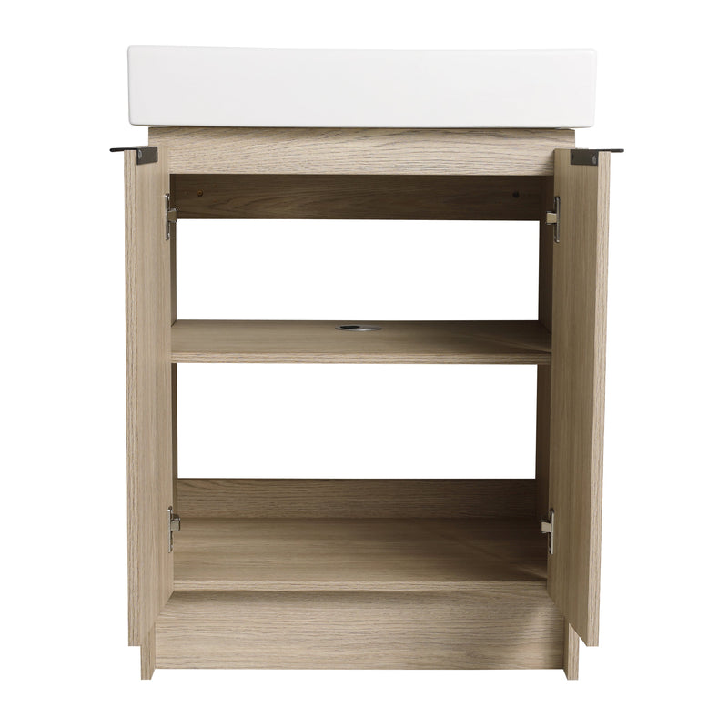 24 Inch Bathroom Vanity With Ceramic Basin (KD-Packing)