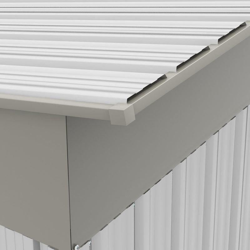 7' x 4' Metal Lean to Garden Shed, Outdoor Storage Shed, Garden Tool House with Double Sliding Doors, 2 Air Vents for Backyard, Patio, Lawn, Silver