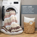 3-Piece Full/Queen Stripe Textured Print Comforter Set in Terracotta