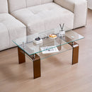 Modern Tempered Glass Coffee Table With 2 Tier Storage For Living Room by Unique Piece Furniture